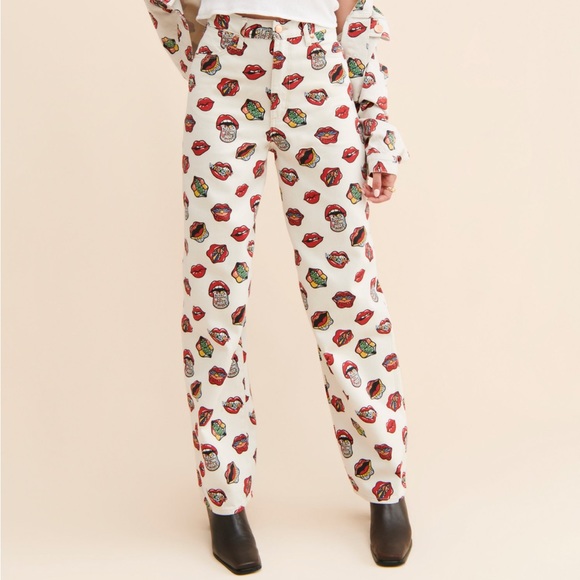 Wrangler Size 27 Read My Lips
Barrel Denim Jeans ROLLING STONES VIBES - Picture 5 of 9